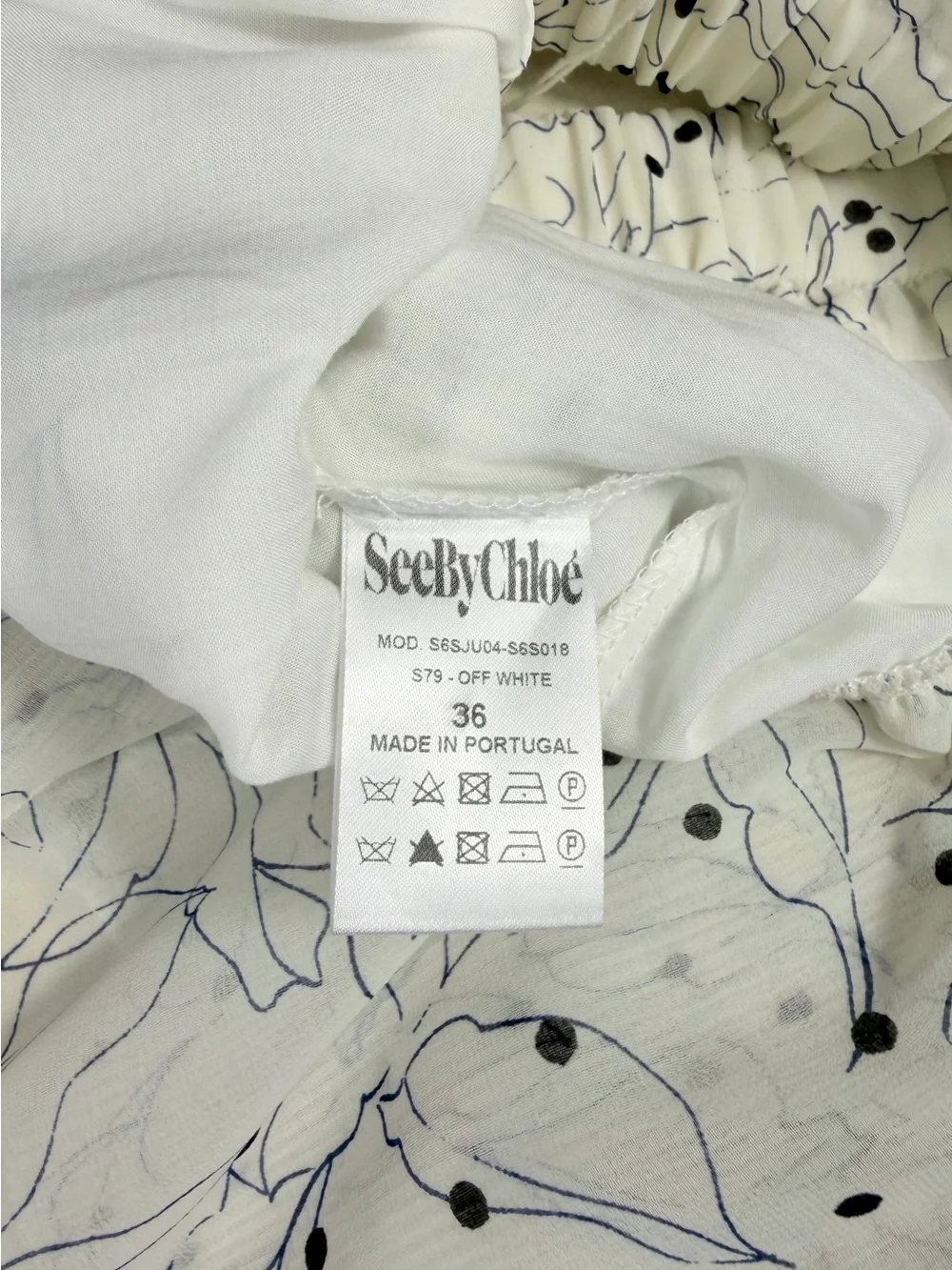 See By Chloe Mini White Floral Ruffle Skirt NWT